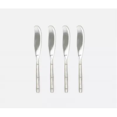 Liliana Polished Silver Cheese Spreaders Set/4