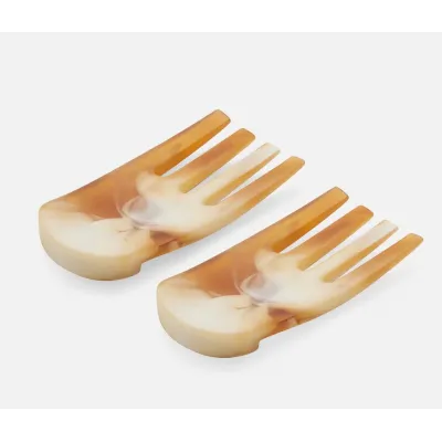 Parker Amber Swirled, Serving Set, Resin, Set of 2