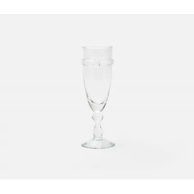 Charlotte Clear Champagne Flute Glass, Hand Blown, Pack of 6
