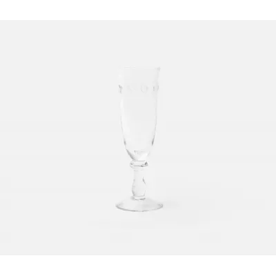 Lucia Clear Champagne Flute Glass, Hand Blown, Pack of 6