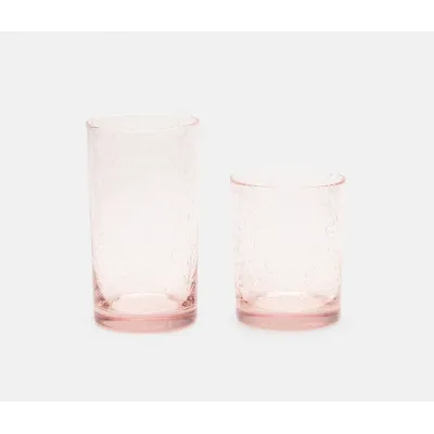 Quinn Pink Highball Glass, Hand Blown, Pack of 6