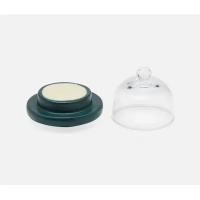 Marcus Midnight Teal, Round Butter Dish, Stoneware, Pack of 2