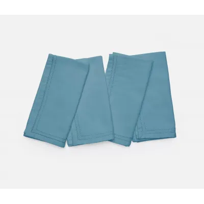 Betty Dusty Teal, Double Eyelet, Napkin, Cottona Canvas, 20x20, Pack of 4