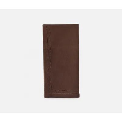 Betty Espresso Double Eyelet Cocktail Napkin Cotton Canvas 10X10, Pack of 4