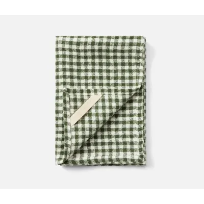 Blake Green/White Gingham Kitchen Towel Linen 20X28 Pack Of 2