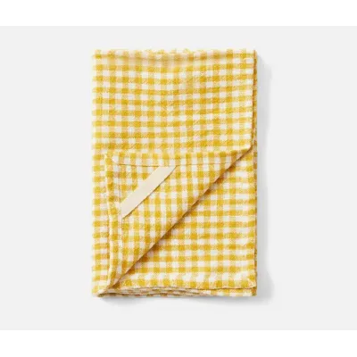 Blake Yellow/White Gingham Kitchen Towel Linen 20X28 Pack Of 2