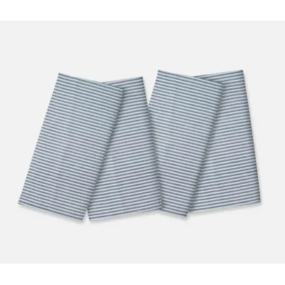 Brooks Classic Navy Stripe, Napkin, Cotton Canvas, 20x20, Pack of 4