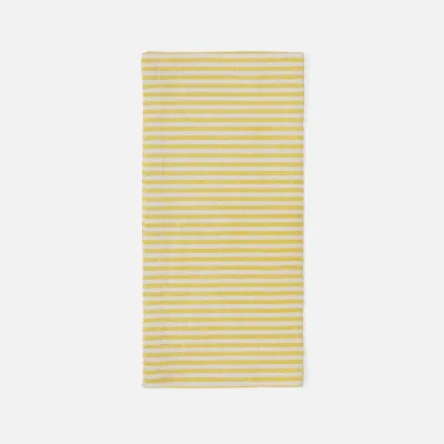 Brooks Yellow Stripe Cocktail Napkin Cotton Canvas 10X10, Pack of 4