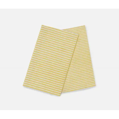 Brooks Yellow Stripe Kitchen Towel Cotton Canvas 20" x 28", Pack of 2