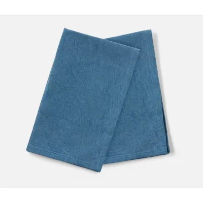 Cohan Dark Blue Cotton Acid Wash Kitchen Towel 20" x 28", Pack of 2