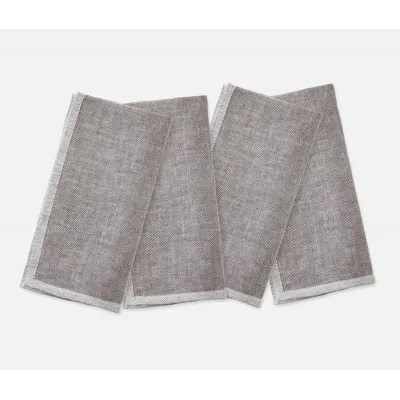 Gianna Gray/White, Napkin, Linen, 20"x20", Pack of 4