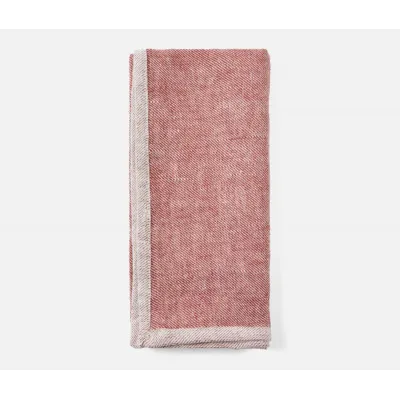 Gianna Maroon/White Kitchen Towel Linen 20" x 28", Pack of 2