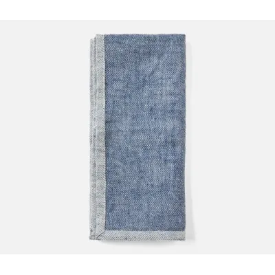 Gianna Navy/White Kitchen Towel Linen 20" x 28", Pack of 2
