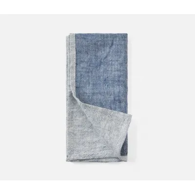 Gianna Navy/White, Napkin, Linen, 20"x20", Pack of 4