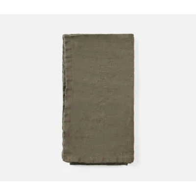 Montague Dark Olive, Napkin, Linen, 20"x20", Pack of 4
