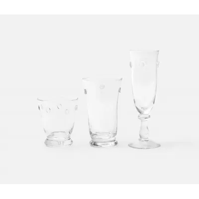 Lucia Clear Champagne Flute Glass, Hand Blown, Pack of 6