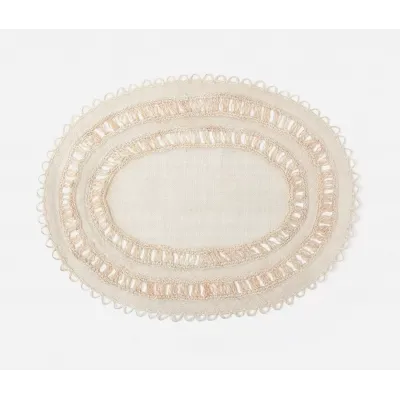 Carmine Bleached, Oval Placemat, Abaca, Pack of 4
