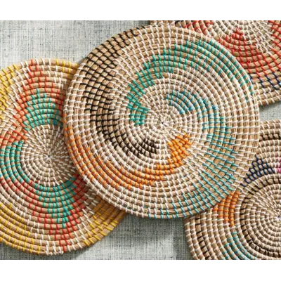 Georgia Teal, Round Placemat, Seagrass, Pack of 4