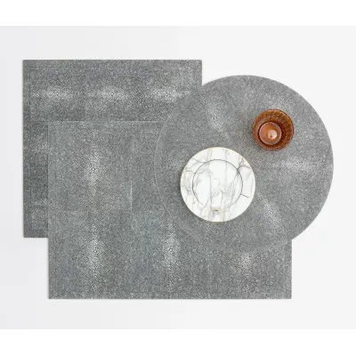 Henry Cool Gray Faux Shagreen Placemats and Coasters