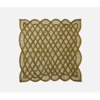 Ines Olive, Woven Square Placemat, Abaca, Pack of 4