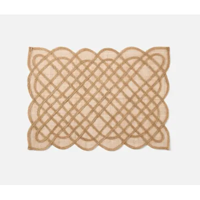 Ines Toasted Almond, Woven Rectangular Placemat, Abaca, Pack of 4