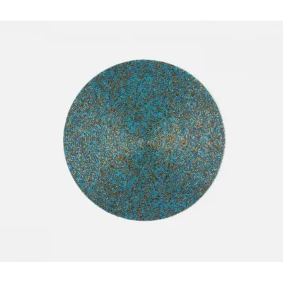 Loretta Turquoise Gold Mix, Round Placemat, Glass Beads, Pack of 4