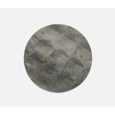 Odessa Antiqued Smoke, Round Placemat, Silver Leaf, Pack of 2