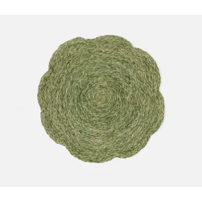 Vera Pale Green Flower Placemat Raffia, Pack of 4