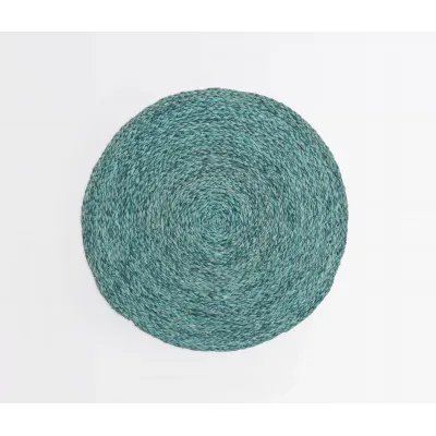 Zoey Mixed Blue, Round Placemat, Raffia, Pack of 4
