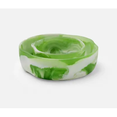 Beatrix Green Swirled, Serving Bowls, Resin, Set/2