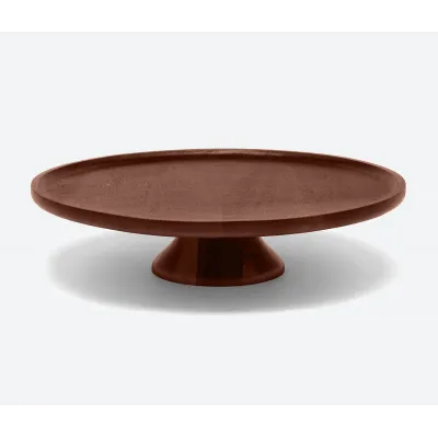 Bryson Walnut Cake Stand Acacia Wood 18" Round