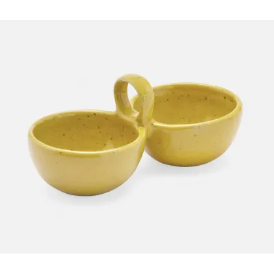 Desmond Chartreuse Salt Glaze, Snack Bowl, Stoneware, Double, Pack of 2