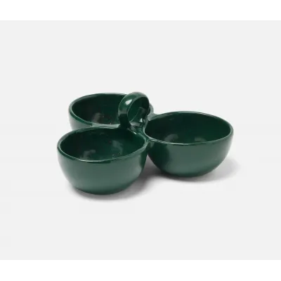 Desmond Dark Green Salt Glaze, Snack Bowl, Stoneware, Triple