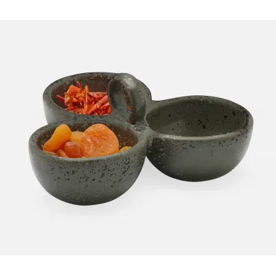 Desmond Gray Salt Glaze Snack Bowl Stoneware Triple