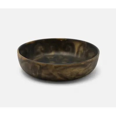 Hugo Black/Gold Swirled Serving Bowl Resin Large