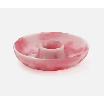Hugo Pink Swirled, Chip and Dip Bowl, Resin