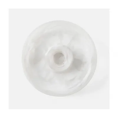 Hugo White Swirled, Chip and Dip Bowl, Resin