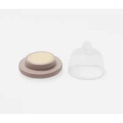 Marcus Pink Salt Glaze, Round Butter Dish, Stoneware, Pack of 2
