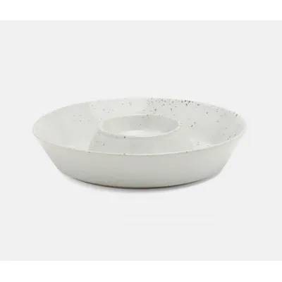 Marcus White Salt Glaze, Chip and Dip Bowl, Stoneware