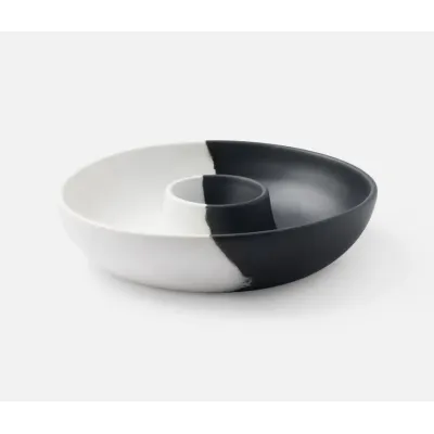 Maxton Black/White, Chip and Dip Bowl, Resin