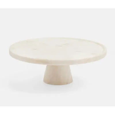 Samantha White Marble, Cake Stand, Large, 11.5"Dx4"H
