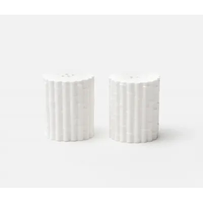 Daphne White Set of 2 Large Salt & Pepper Shaker Porcelain Boxed