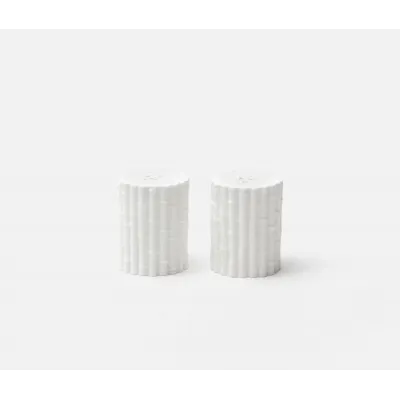 Daphne White Set of 4 Salt & Pepper Shaker Porcelain Mini Boxed