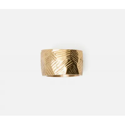Gian Gold Abstract Napkin Ring, Brass, Boxed Set of 4