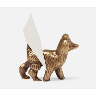 Gianluca Antique Brass Poodle Card Holder Metal Boxed Set of 4