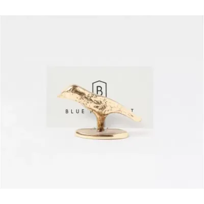 Hailey Bird Card Holder Gold Brass Boxed, Set Of 4