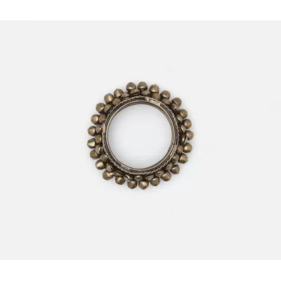 Indra Antiqued Gold, Napkin Ring, Iron, Boxed Set of 4