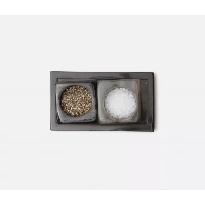 Lia Mixed Black Horn Pinch Bowls, Boxed Set