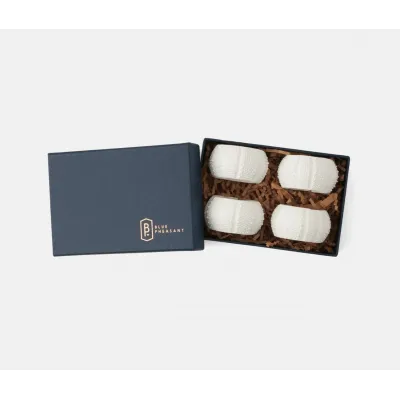 Marina White Sea Urchin, Napkin Rings, Boxed Set of 4