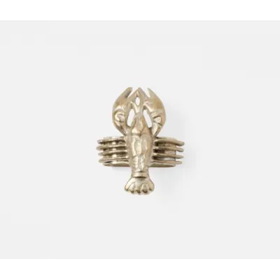 Marlin Tarnish Silver, Lobster Napkin Ring, Boxed Set of 4